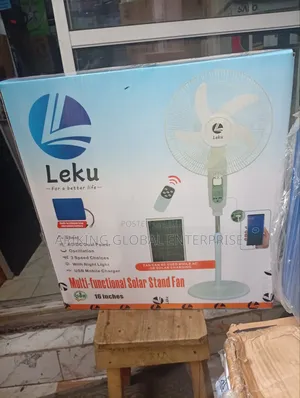 Leku 16-Inch Multi-Functional Solar Stand Fan.