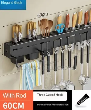 60cm Wall-Mounted Kitchen Knife Utensil Organiser