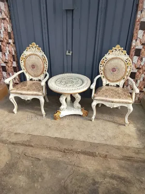 Luxury Royal Classic Balcony Chair Set (2 Chairs + Center Table)