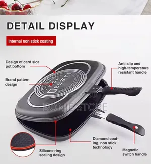 44cm Dessini Die Casting Double Sided Fry Pan Grill Pan