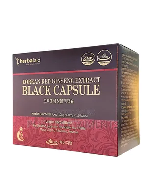 Korean Red Ginseng Extract Black 120 Capsules - Health Functional Food
