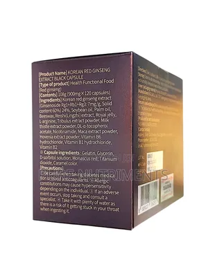 Korean Red Ginseng Extract Black 120 Capsules - Health Functional Food