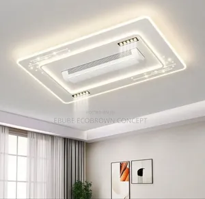 Modern Bladeless Ceiling Fan With Light and Remote Led Lamp Light