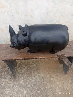 Rhino Image Wooden Sculpture