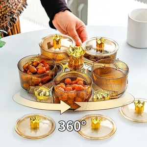 Rotating Serving Tray With Serving Bowl