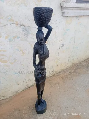 Wooden Artwork Sculpture Statue Woman