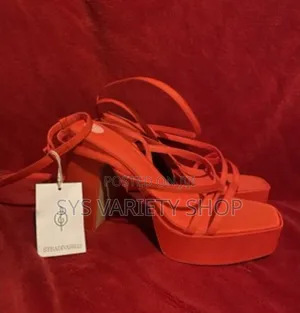 Stradivarius Platform Block Heels (Red)
