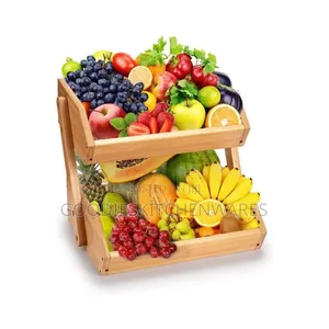 Multifunctional Wooden Fruit Rack Two Layers