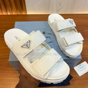 *Original Prada Logo Plaque Brushed Leather Slides Now Available