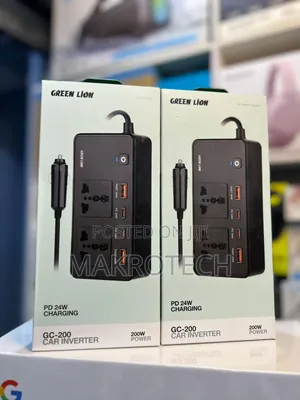 Green Lion Gc-200 Car Inverter With 2× Universal Sockets, 2× Usb-a & 2