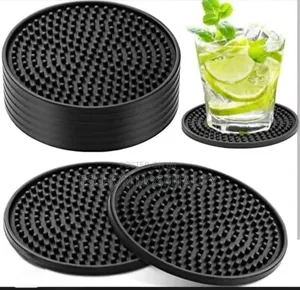 Black Silicone Drink Coasters. Black Silicone Drink Coasters Covers