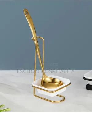 Golden Serving Spoon Holder/ Rest Set