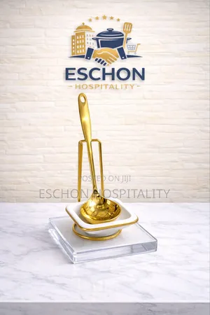 Golden Serving Spoon Holder/ Rest Set