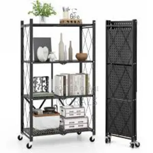 4-Tier Foldable Shelf in Black