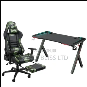 Set of Gaming Set ( RGB Table and Camouflage Gaming Chair)