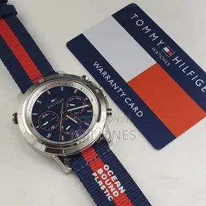 *Tommy Hilfiger Fabric Chronograph Watch – Sporty & Stylish*