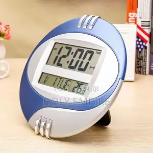 Large Display LCD Digital Wall Clock Black Led Screen Alarm Clock