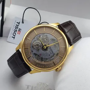 *Tissot Leather Strap Flat Dial Wristwatch – Classic Style*