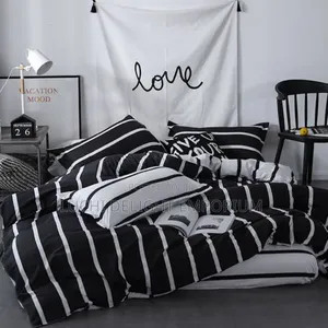 Delight Black and White Striped Duvet Only 6x6 (No Bedsheet Pillow)