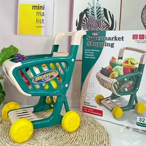 Children's Supermarket Shopping Cart Play Set.