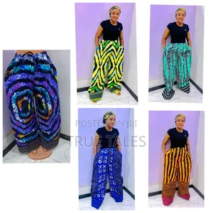Comfortable Readymade  Ankara/Aso Oke Combo Palazzo Pants Trousers