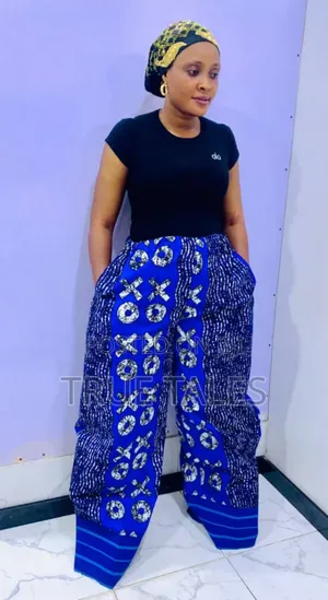 Comfortable Readymade  Ankara/Aso Oke Combo Palazzo Pants Trousers