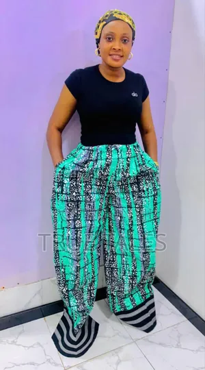 Comfortable Readymade  Ankara/Aso Oke Combo Palazzo Pants Trousers