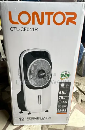 Lontor 12" Rechargeable Water Mist Fan