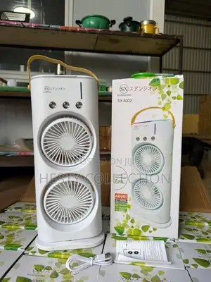 Sx Double Face Rechargeable Rotating Mist Fan With Humidifier