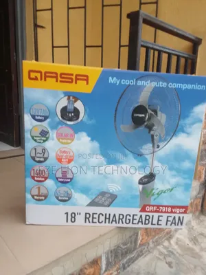 Branded Affordable Qasa 18inch Rechargeable Standing Fan