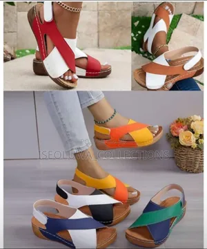 Ladies Casual Cross-Strap Wedge Sandals