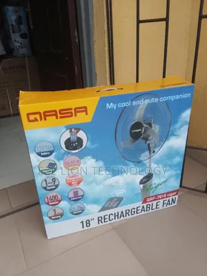 18" Qasa Rechargeable Standing Fan + Led Light