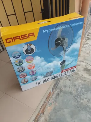 Qasa 18" Rechargeable Standing Fan + Solar Support
