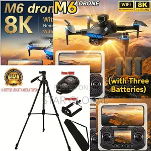 Wifi M6 Drone Free 3batteries, 1.6m Tripod, Bluetooth, Phone Holder