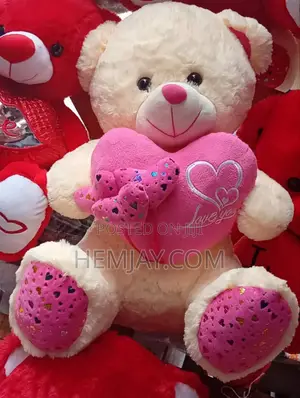 Valentine Fluffy Teddy Bear " Available in Different Colors"