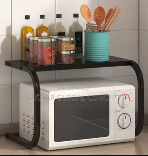 2 Layer Oven Rack Multifunctional Organizer Metal Microwave Rack