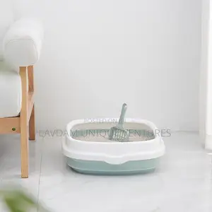 Semi-Enclosed High-Side Cat Litter Box | Low Border Cat Litter Box