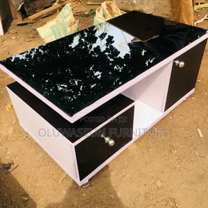 Center Table With Glass Top and Drawers by Oluwaseun Furniture