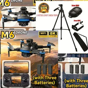 M6 Wi-Fi Drone Free Tripod, Phone Holder Free 3batteries Bluetooth