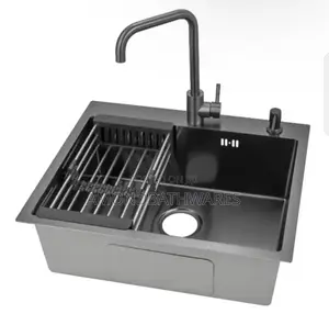 Matt Black Kitchen Sink With Faucet
