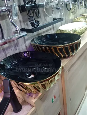 Luxury Gold and Black Design Wash Hand Basin