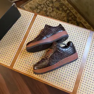 Original Nike Air Force 1 Low Textured Croc Brown Sneakers