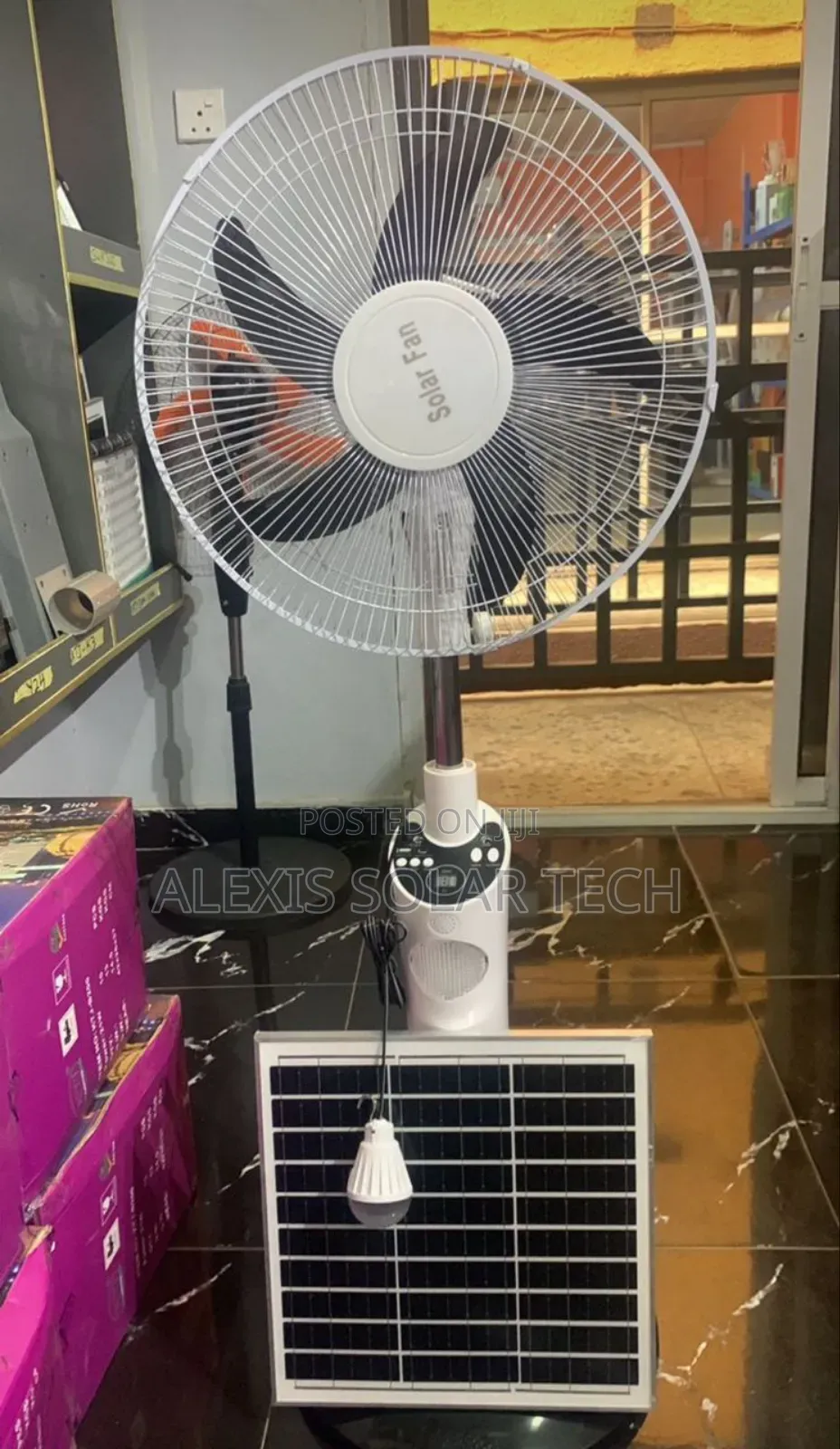 Solar Rechargeable Fan With Panel