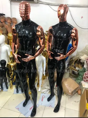 Black And Rose Gold Fibre Male Huge Mannequins
