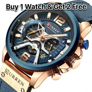 Buy 1 Curren Quartz Business Men Watch Get 2 Free