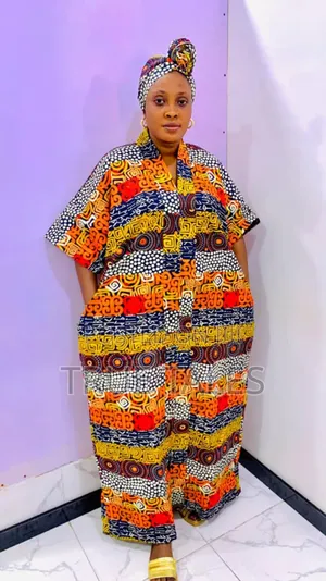 Comfortable Readymade Ankara Boubou/Abaya Free Size Gown