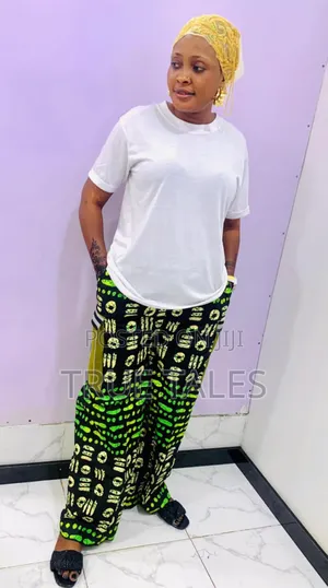Comfortable Readymade  Ankara/Aso Oke Combo Palazzo Pants Trousers