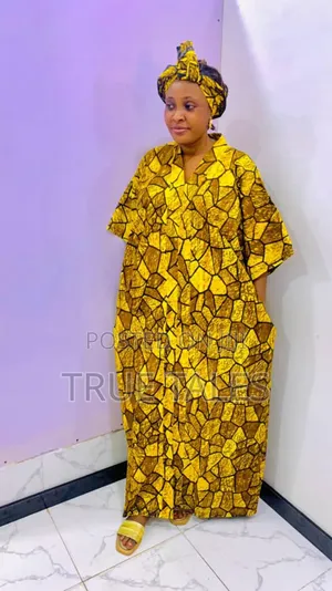 Comfortable Readymade Ankara Boubou/Abaya Free Size Gown