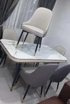 Marble Dinning Set With Six Chairs