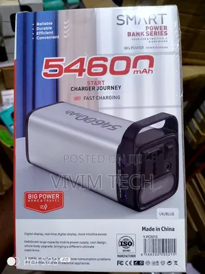 Power Bank 54600mah- Usb Port Fast Charging With Cables And Led